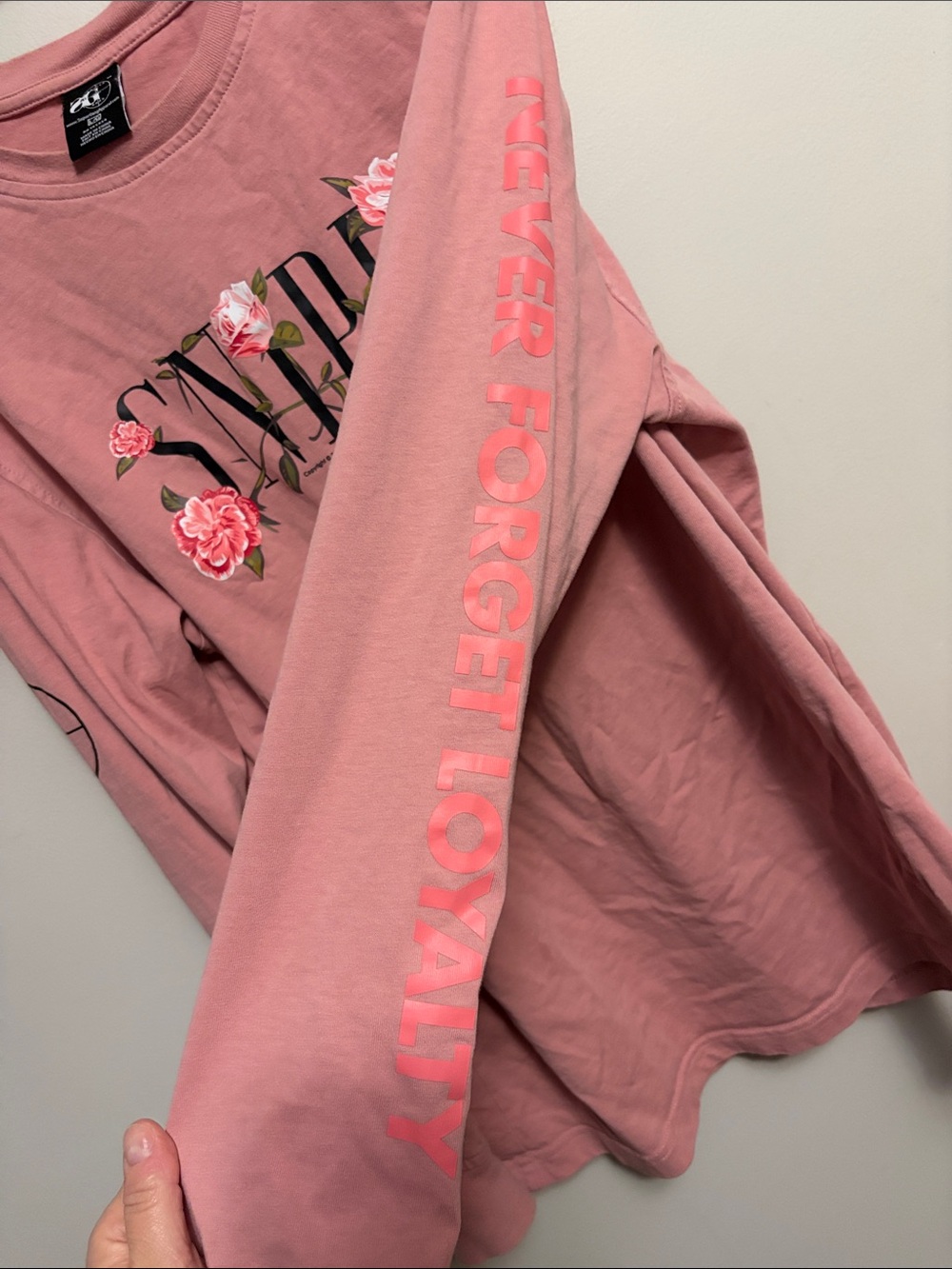 Sniper Gang Kodak Black Pink Floral Graphic Long Sleeve Tee Size Large - Picture 4 of 5
